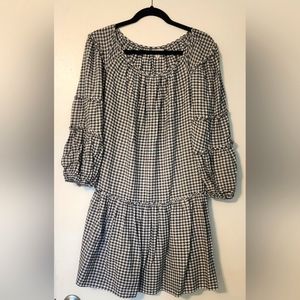 Max Studio Gingham Mini Peasant Dress in size Large